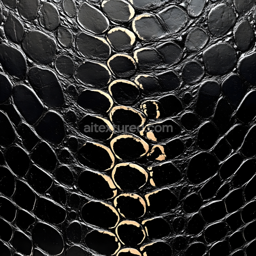 Seamless 3D PBR Texture of Detailed Dark Reptilian Scaled Skin with Natural Wear