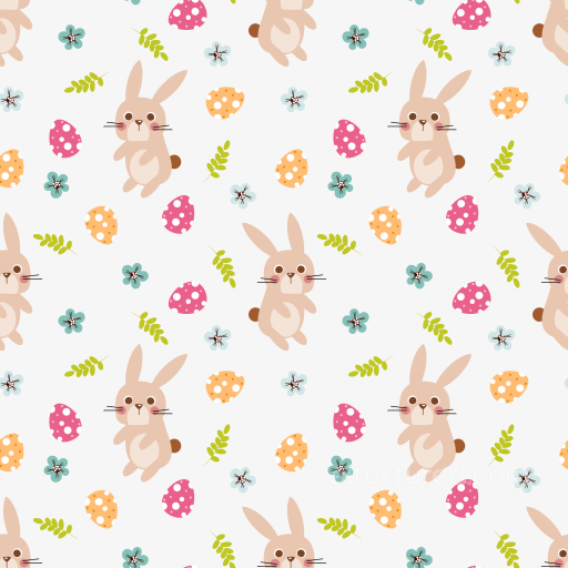 Featuring Playful Easter Bunny and Colorful Eggs Pattern seamless All Easter Digital paper PBR texture