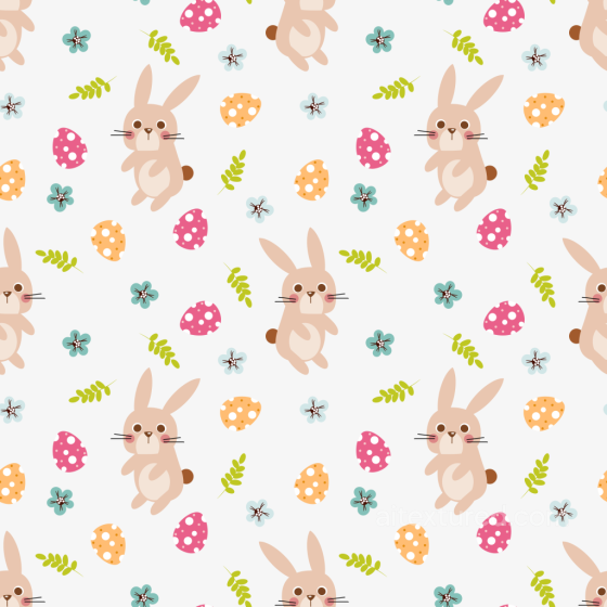 Featuring Playful Easter Bunny and Colorful Eggs Pattern All Easter Digital paper texture preview
