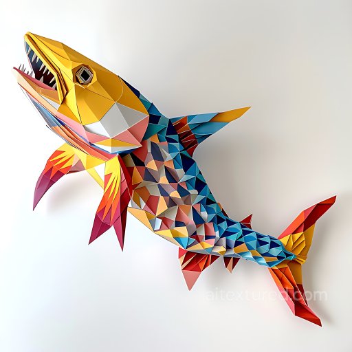 Animal - Seamless 3D PBR Texture Featuring Geometric Barracuda Pattern in Vibrant Hues texture preview