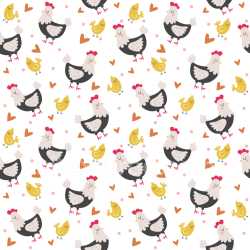 Pattern Bundle - Seamless 3D Pattern PBR Texture with Playful Chicken and Heart Motifs in Soft Pastel Colo… texture preview