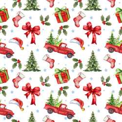Pattern Bundle - Seamless 3D Pattern PBR Texture Featuring Watercolor Christmas Icons with Balanced Repeat texture preview