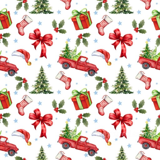Pattern PBR Texture Featuring Watercolor Christmas Icons with Balanced Repeat seamless Pattern Bundle PBR texture