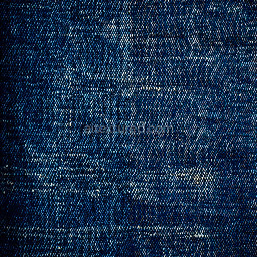 Seamless 3D Cracked Denim Fabric PBR Texture with Worn Blue Pattern
