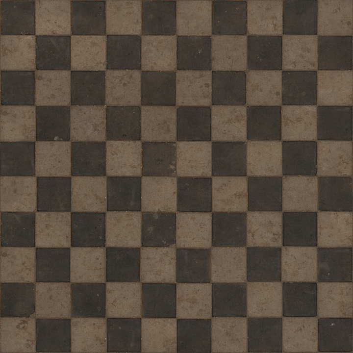 Checkered Pavement Tiles Asphalt seamless PBR texture preview