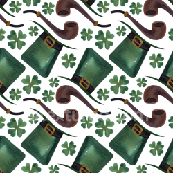 seamless Seamless 3D PBR Texture with St Patrick's Hat, Pipes & Shamrocks texture 8k free download PBR