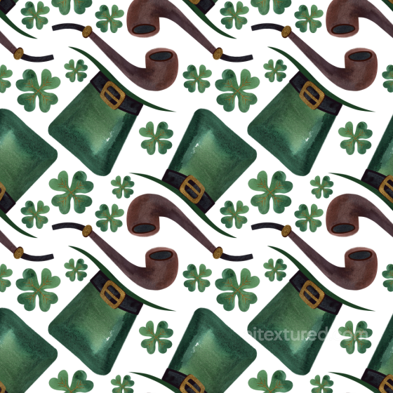 with St Patrick's Hat, Pipes & Shamrocks St patrick digital paper bundle texture preview
