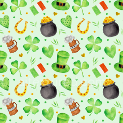 seamless Seamless 3D PBR Watercolor St Patrick's Day Festive Digital Paper Texture texture 8k free download PBR