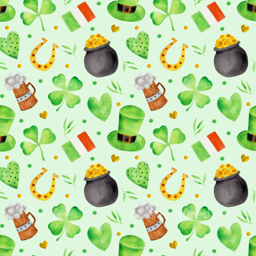 Watercolor St Patrick's Day Festive Digital Paper Texture seamless St patrick digital paper bundle PBR texture
