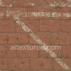 seamless Seamless 3d texture pbr 8k brick red with paint markings and dry surface weathered edges texture 8k free download PBR